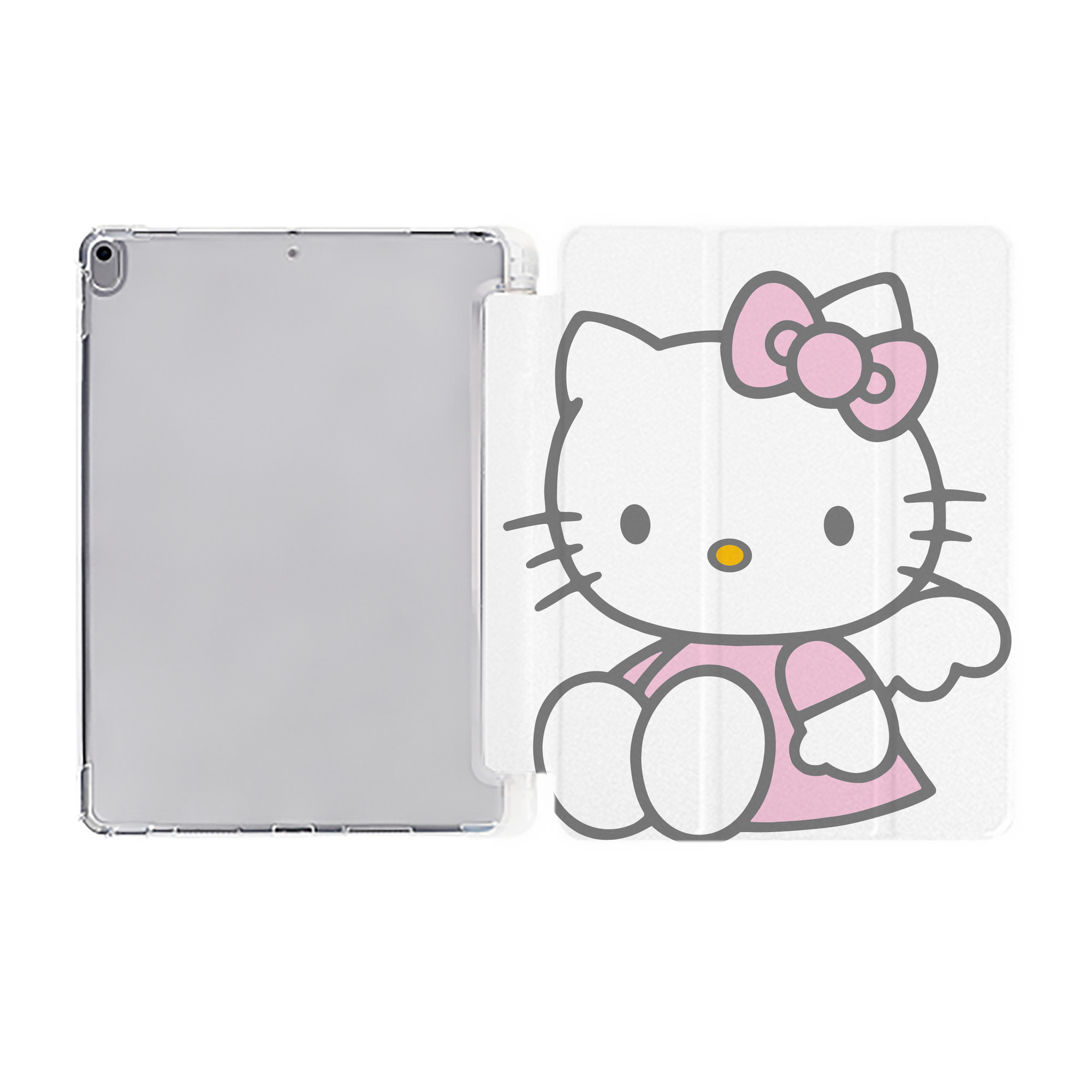 （画像用） Hello Kitty ハローキティ IPad ケース ペン収納付き 三つ折りスタンド PUレザー×シリコン 対応機種9.5/10.5/10.9インチ